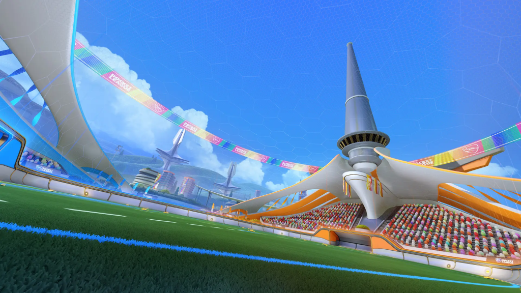 ช็อตอันกว้างใหญ่ของ Futura Garden ใน Rocket League