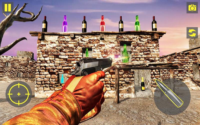 Real 3D Bottle Shooting Game Captura de tela 2
