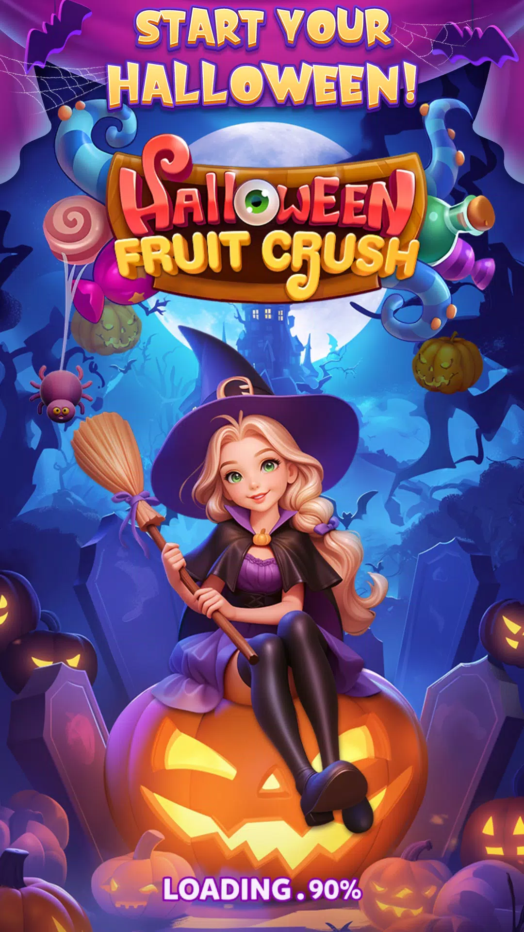 Halloween Fruit Crush Ekran Görüntüsü 0