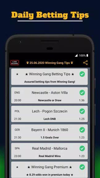 Schermata Winning Gang Betting Tips 0