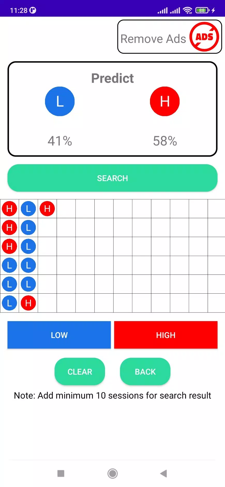 High - Low Predict Tool Capture d'écran 0