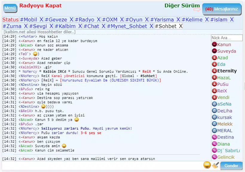 Mirc Sohbet Chat Odaları Ekran Görüntüsü 2