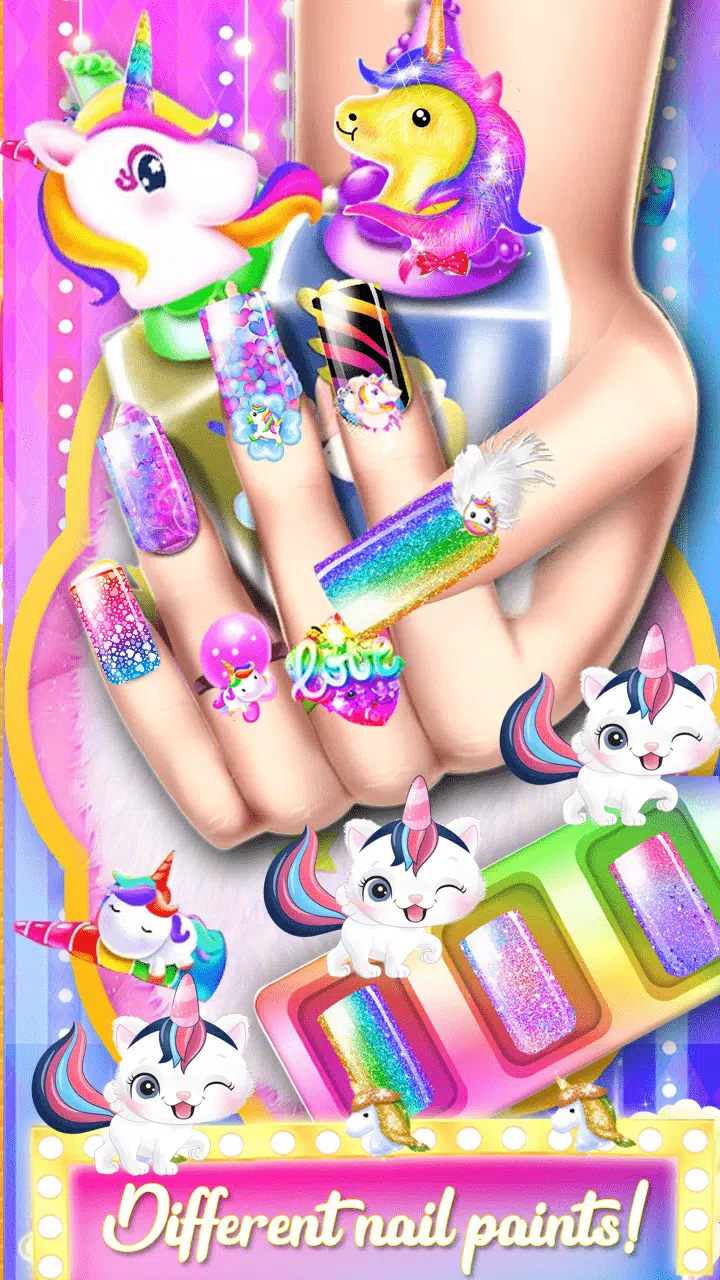 Unicorn Acrylic Nails Makeover Screenshot 0