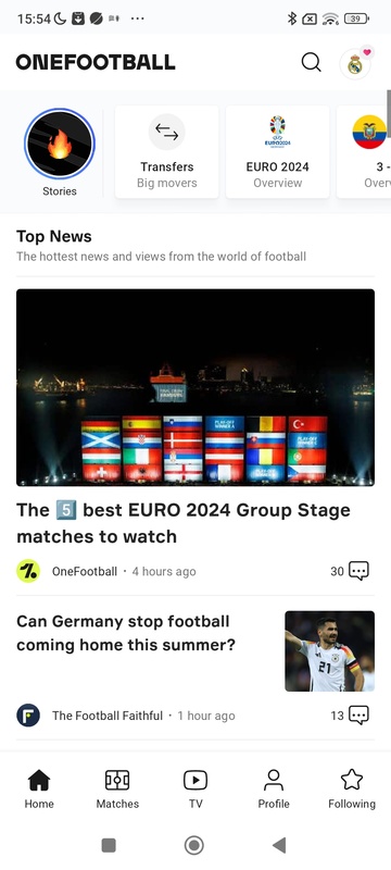 OneFootball Resultados en vivo Captura de pantalla 2