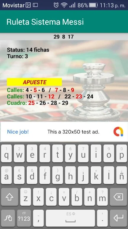 Schermata Roulette Messi System 3