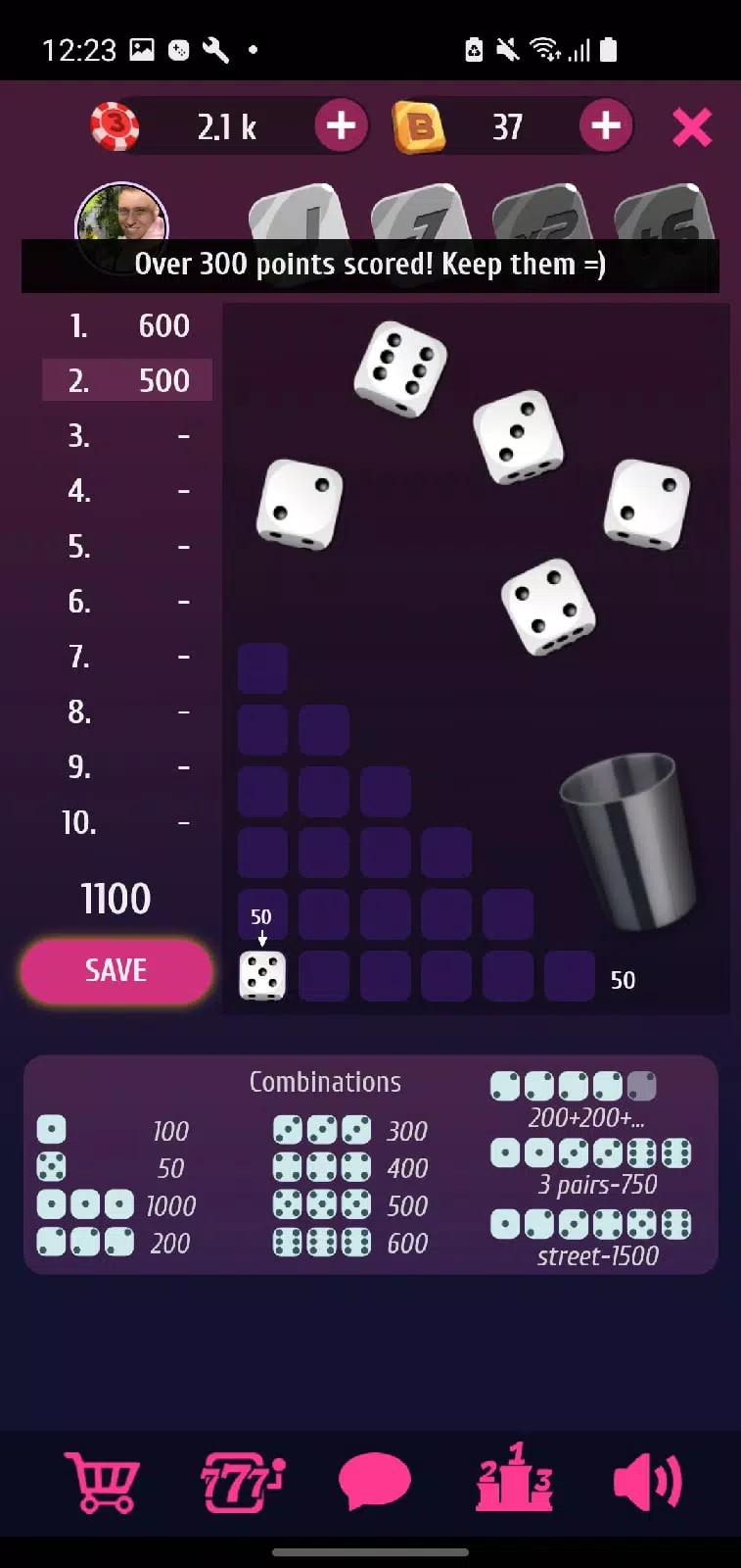 Farkle Pro - 10000 dice game ภาพหน้าจอ 1