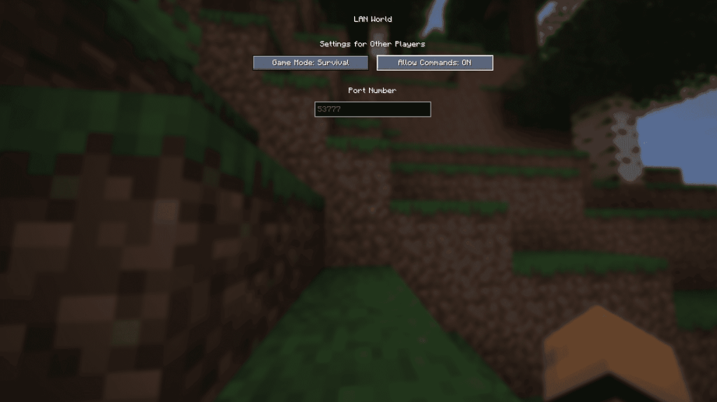 Minecraft Open to LAN Screen Java Edition