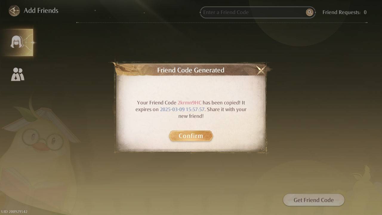 Friend Code in Infinity Nikki