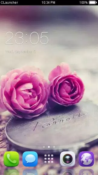 Pink Roses Theme C Launcher Zrzut ekranu 0