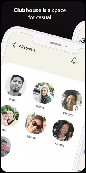 Clubhouse Drop-in audio chat android Guide Captura de pantalla 1