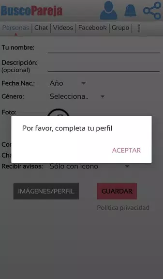 Busco Pareja en España Captura de tela 1