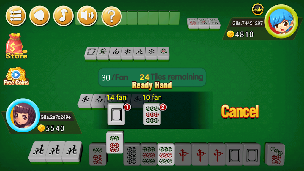 Mahjong 2P: competition应用截图第2张