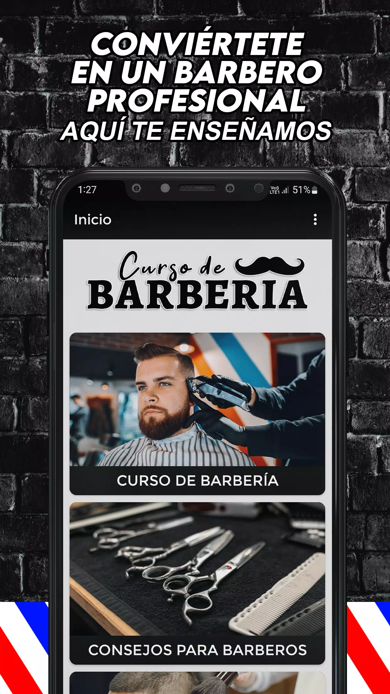 Curso de Barberia y Peluquería Zrzut ekranu 0