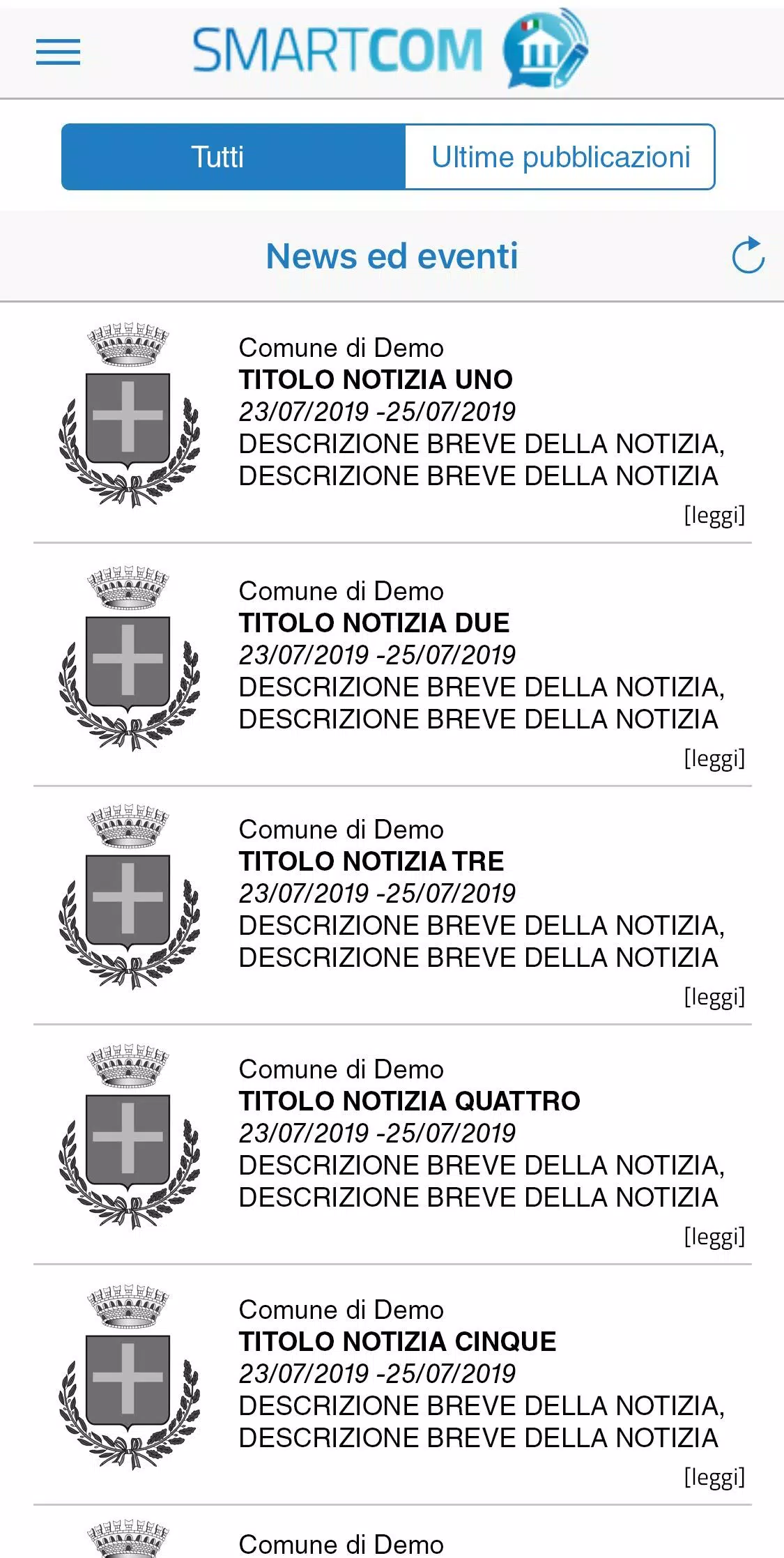 Schermata SmartCom 1