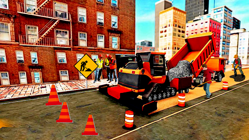 Highway road construction game Captura de pantalla 2