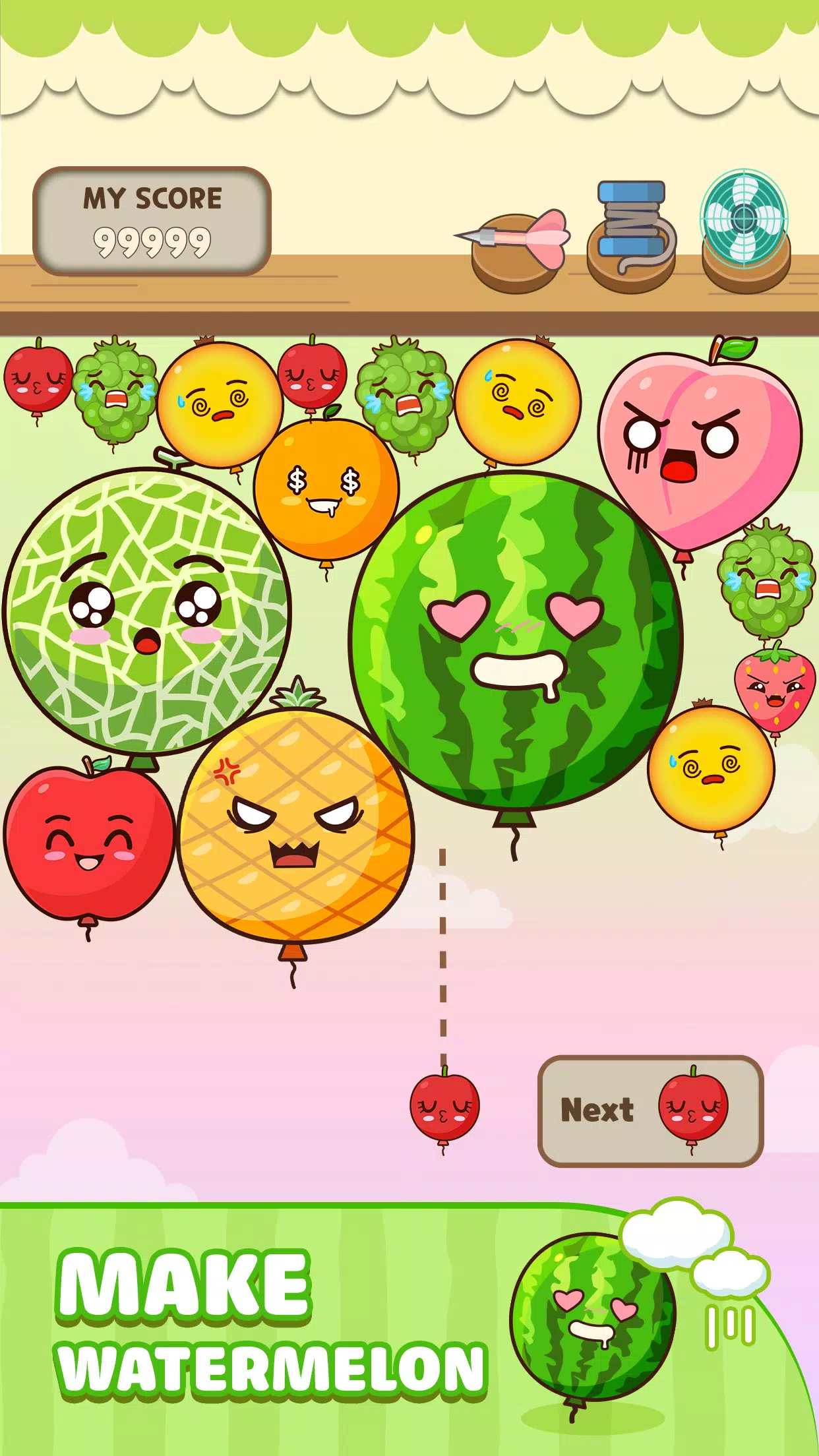 Melon Balloon: Fruit Merge ဖန်သားပြင်ဓာတ်ပုံ 2