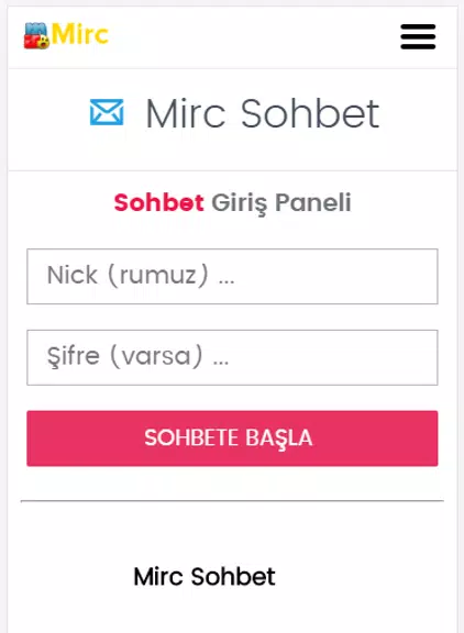 Mirc Sohbet Chat Odaları Captura de pantalla 0