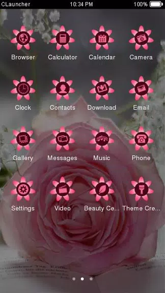 Pretty Pink Rose Theme Schermafbeelding 1