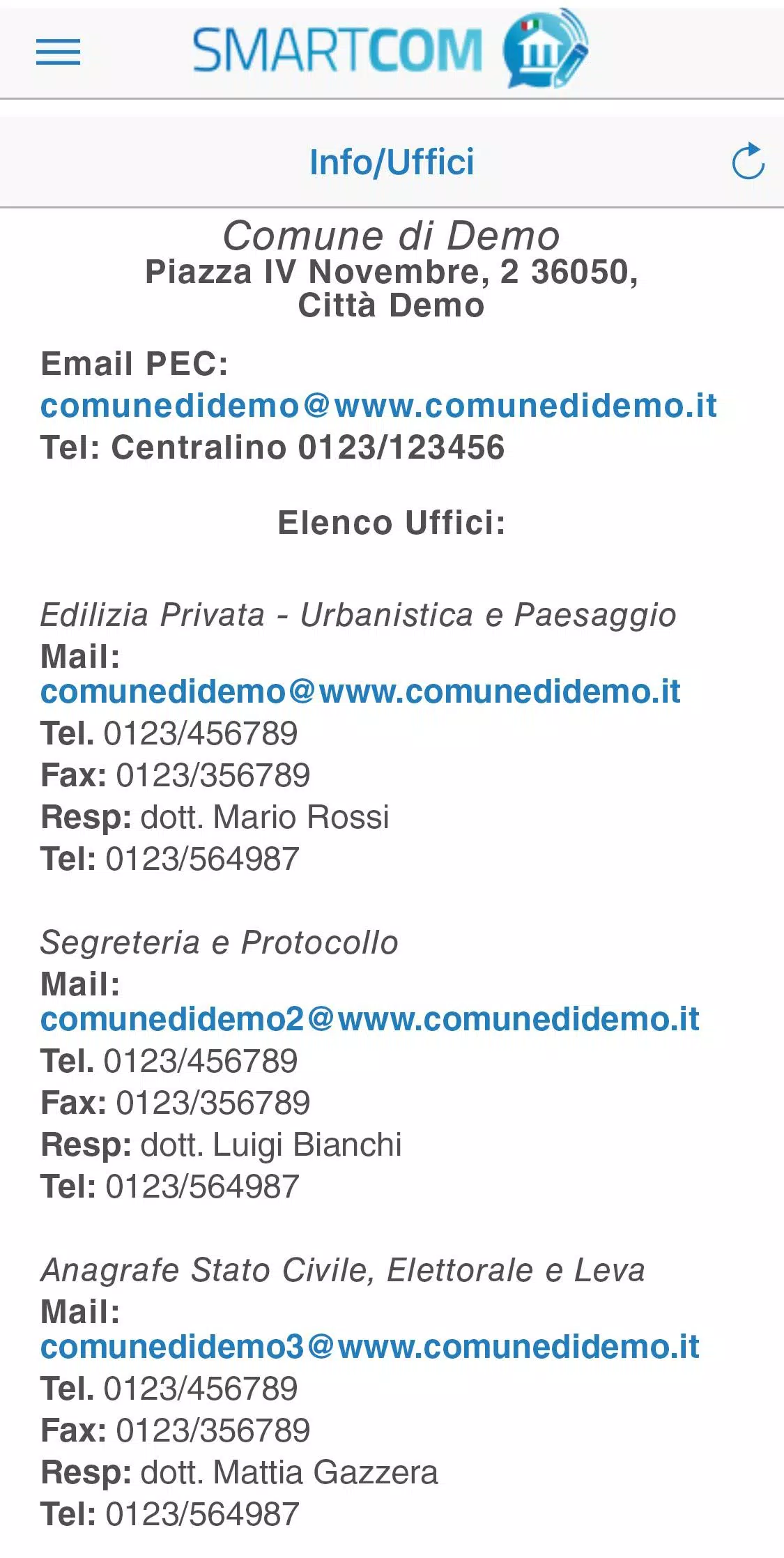 Schermata SmartCom 3