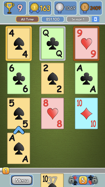 One Stack Solitaire: Free Card Game ဖန်သားပြင်ဓာတ်ပုံ 0