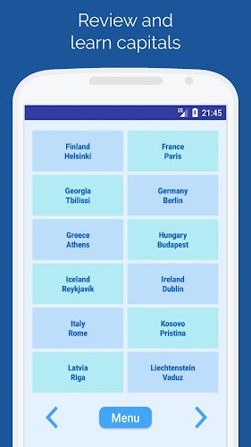 Capitals of the countries Quiz Captura de tela 2