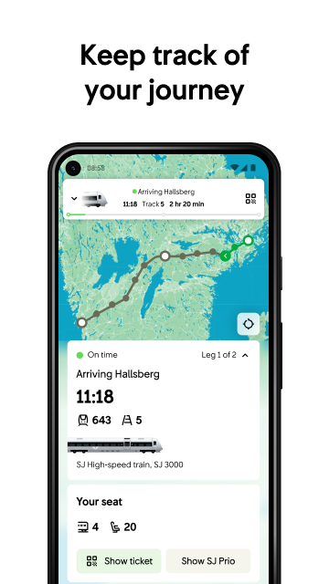 SJ - Biljetter och trafikinfo應用截圖第2張