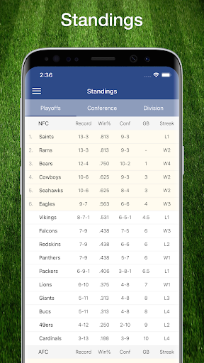 Football NFL 2017 Schedule, Live Scores, & Stats Zrzut ekranu 1