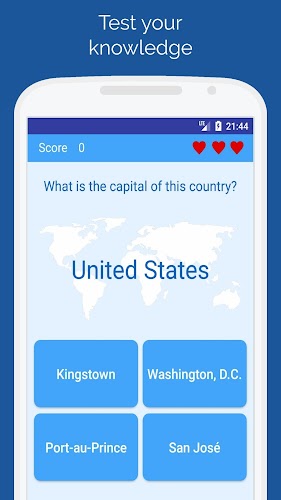 Capitals of the countries Quiz Captura de tela 0