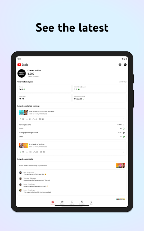 YouTube Studio ภาพหน้าจอ 2