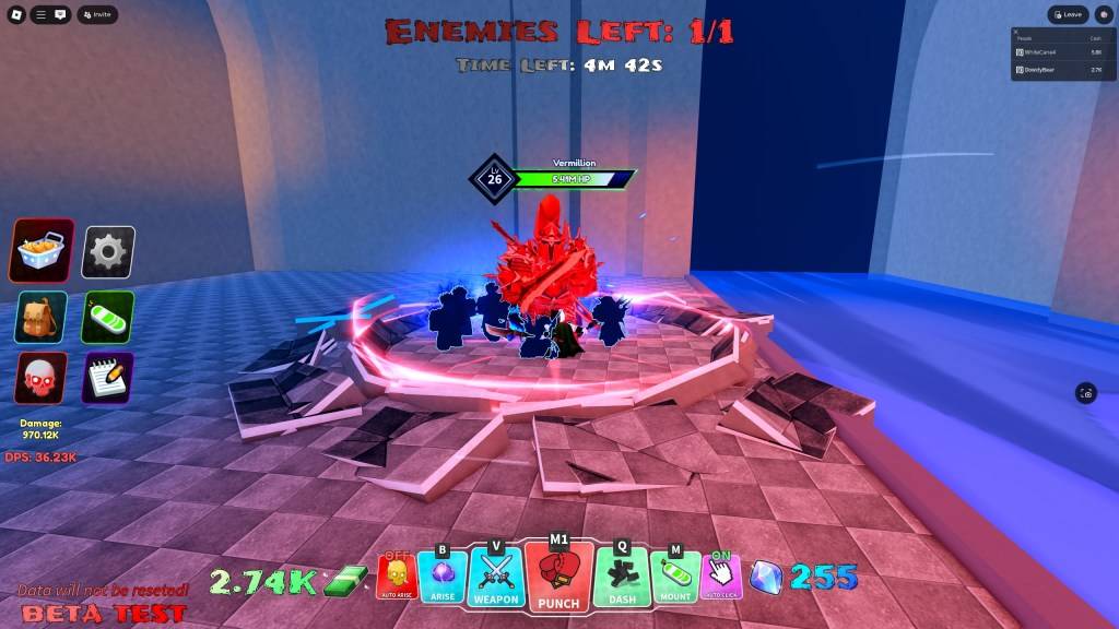 Arise Crossover players battling the Vermilion boss