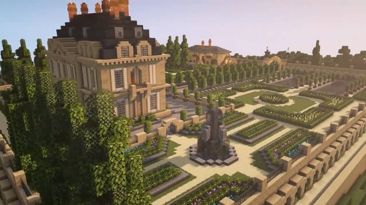 Castello francese con giardini Minecraft